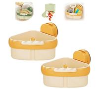 Jeeeun Suction Sink Filter Rack, Plastic Corner Sink Shelf with Rust Resistant, Corner Baskets Triangle Storage for Kitchen Bathroom Must Haves (2* Yellow)