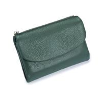 Jeeeun Unisex Pebble Leather Wallet - Full Grain Leather Card Holder, Coin Purse & Cash Slots for Women & Men (Lake blue)