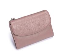 Jeeeun Unisex Pebble Leather Wallet - Full Grain Leather Card Holder, Coin Purse & Cash Slots for Women & Men (Pink)