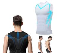 Jeeeun Vitaboost Compression Shirt, 2024 New Ionic Shaping Sleeveless Vest, MENIONIC Tourmaline PostureCorrector Vest (White,L)