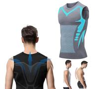 Jeeeun Vitaboost Compression Shirt, 2024 New Ionic Shaping Sleeveless Vest, MENIONIC Tourmaline PostureCorrector Vest (Gray,S)