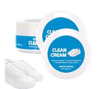 Jeeeun White Shoe Cleaner Cream, Multipurpose No-Rinse Solid Paste with Sponge, Stain Removal for White Shoes & Sneakers (2pcs)