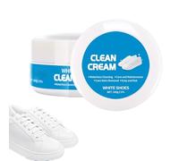 Jeeeun White Shoe Cleaner Cream, Multipurpose No-Rinse Solid Paste with Sponge, Stain Removal for White Shoes & Sneakers (1pcs)
