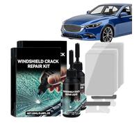 Jeeeun Windshield Repair Kit 2026 Upgraded Car Windshield Chip Crack Repair Kit with Quick Glass Repair Liquid for all Crack Types (2pc)