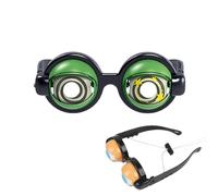 Jeeeun Winking Glasses for Shows & Parties, Kinetic Crazy Eyes Glasses with Manual Blink Pull-String (Green)