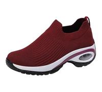 Jeeeun Women's Sneakers, Orthopedic Arch Support Slip on Air Cushion Breathable Mesh Lightweight for Daily life (Brownish Red,33)