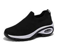 Jeeeun Women's Sneakers, Orthopedic Arch Support Slip on Air Cushion Breathable Mesh Lightweight for Daily life (Black,33)