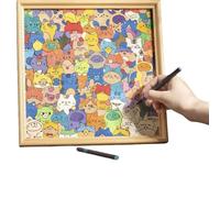 Jeeeun Wooden Coloring Puzzles, Diy Wooden Cat Puzzle Frame, Creative Handmade Craft Kit For Home Decoration & Gift Giving (No Pens)