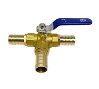 JEEIJ 1 Valvola A Sfera A 3 Vie con Porta A L, 6/8/10/12/14/16/19/25 Mm Valvola A Tre Vie in Ottone con Portagomma, Adattatore Connettore for Gas Aria Olio Acqua (Size : 19mm Barb)