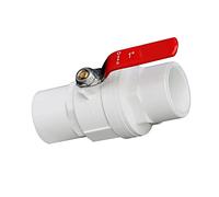 JEEIJ Manico Rosso Non Slip PVC Valvola A Sfera 20/25/32/40/50/63/75 Mm Diametro Interno Slittatura A 2 Vie Fine Acqua Shut off Flow Controller Valvola, 1PCS (Size : 110mm)