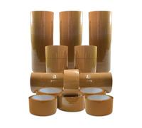 JeeJaan® 36 rotoli di nastro marrone per scatole di imballaggio, 48 mm x 66 m, nastro per pacchi resistente per sigillare cartoni, nastro da imballaggio resistente per traslochi, spedizioni, uffici
