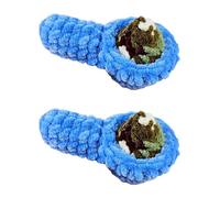 Jeenuuder Adotta Un Peluche con Ciotola, Giocattoli di Peluche Fatti A Mano, Ornamenti per Il Desktop, Regalo di Compleanno di Un Amici per Il Fumatore Blu