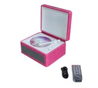 Jeenuuder Altoparlante Bluetooth Portatile, Riproduttore Multifunzionale CD Retro, Lettore Audio Di Registrazione Rosa Rosso