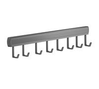 Jeenuuder Appendiabiti da Cucina A 8 Ganci Appendiabiti da Parete Rack Cucchiaio Pala Tagliere Organizzatore Accessori per la Cucina, Grigio