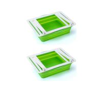 Jeenuuder Cassetto per Frigorifero, Scatola Portaoggetti, Contenitore In Plastica Trasparente, Contenitore per Frutta e Verdura Quadrato, Frigorifero, Facile da Usare, Verde
