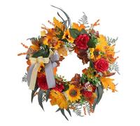 Jeenuuder Ghirlande Autunnali per la Porta D'Ingresso, Ghirlande Autunnali di Girasoli, Zucche e Fiocchi di Tela, per L'Esterno della Fattoria