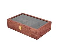 Jeenuuder Legno di rosa 5 + 5 orologio occhiali da sole scatola di immagazzinaggio orologio organizzare stile europeo giapponese coreano facile da usare 32 x 21 x 8 cm, Come illustrato