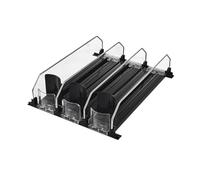 Jeenuuder Organizzatore per Lattine di Soda per Frigorifero, Organizzatore Automatico di Bevande con Scorrimento A Spinta per Frigorifero, Può Contenere Fino A 12 Lattine, Resistente 12,2 Pollici Nero