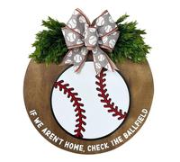 Jeenuuder Pannello di benvenuto per la decorazione della porta d'ingresso, corona di decorazione della fattoria per gli amanti del baseball, corona della porta d'ingresso di benvenuto divertente con