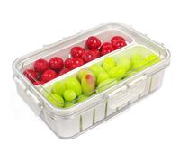 Jeenuuder Scatola Porta Merenda con Divisori per Frigorifero, Vassoio per Servire In PET Riutilizzabile, Porta Alimenti Portatile per Frigorifero.