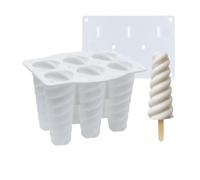 Jeenuuder Stampi per Ghiaccioli in Silicone da 2 Pezzi Stampi per Gelato Fatto in Casa per Bambini Macchina per Ghiaccioli per Uso Alimentare, Facile da Pulire, Bianca