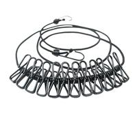 Jeenuuder Una Corda per Stendibiancheria Retrattile con 12 Clip Stendibiancheria Portatile per di Asciugatura per Bucato, Facile Installazione