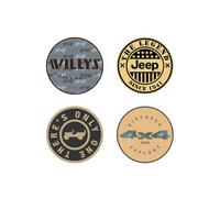 Jeep Adesivo 4 pezzi Willys There's Only One, The Legend, There's Only One 4x4 4 Discover Explore Adesivi rotondi in vinile premium