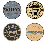 Jeep Adesivo 4 pezzi Willys There's Only One, The Legend, There's Only One 4x4 4 Discover Explore Adesivi rotondi in vinile premium