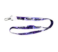 Jeep Cordino con logo mimetico con scritta e griglia, chiusura a moschettone girevole per chiavi, badge identificativi e portachiavi, 1,9 x 45,7 cm (viola)