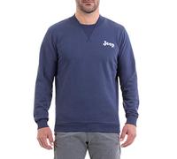 Jeep Girocollo Invernale con Collo Taglio Bomber E Stampa Logo Vintage, Maglia Uomo, Mood Indigo/Light Gr, S
