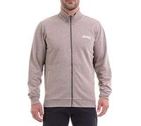 Jeep Invernale con Zip Completa E Tasche Frontali E Slogan sulla Schiena Maglia, Uomo, Brown Melange/White, S