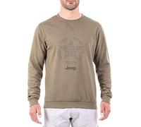 Jeep Invernale Uomo, Felpa Girocollo Star Allover J8w, Burnt Olive/Dark Grey, M