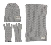 Jeep Men's Women's 3 Piece Cable Knit Scarf, Beanie, And Gloves Set One Size Fits Most Accessori Invernali, Grigio, Taglia Unica Unisex-Adulto