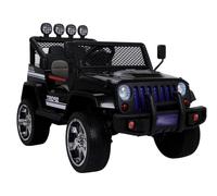 Jeep Nera Auto Elettrica Per Bambini 4x45W Ruote EVA Ecopelle LED Telecomando