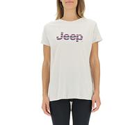 JEEP O102611-J863 J T-Shirt Oversize Stampa Striped Manica con Risvolto J22W Donna Light Graystone S