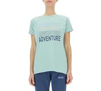 JEEP O102760-E957 J T-Shirt Oversize Adventure Manica con Risvolto Stampa Grande J23S Donna Pale Jade L