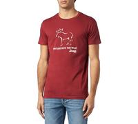 JEEP O102899-R077 J T-Shirt Uomo Alce Stampa Grande Outline - Venture Into The Wild J23W Uomo Bordeaux XXL