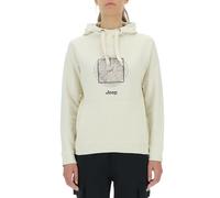 JEEP O102918-W497 J Felpa Donna con Cappuccio Tasca Marsupio - Anelli di Legno Stampa Grande J23W Donna Birch White XS