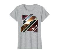 Jeep off Road Arte Astratta Maglietta, Donna, Grigio Melange, L