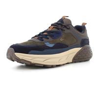 Jeep Sneakers Uomo in Camoscio e Tessuto Blu con Lacci Bicolore