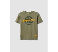 JEEP, T-shirt In Puro Cotone Verde Da Bambino Regular Fit Con Stampa, Verde, Taglia: 13-14