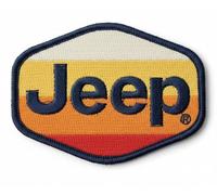 Jeep Toppa ricamata con logo classico su sfondo a righe, 10,2 x 7,6 cm, toppa termoadesiva per vestiti, zaini, cappelli, giacche e jeans