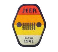 Jeep Toppa termoadesiva con logo della griglia con strisce | 7,6 x 10,2 cm toppa termoadesiva per vestiti, zaini, cappelli, giacche e jeans