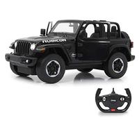 JAMARA 405180 - Jeep Wrangler JL 1:14 2,4 GHz, porta manuale con licenza ufficiale, fino a 1 ora di guida, circa 11 km/h, dettagli perfettamente riprodotti e interni dettagliati, luce LED