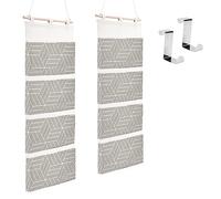 Jeesblsy Borse Portaoggetti da Appendere Sopra la Porta, Organizer per Armadio a Parete con Tasche a 4 Ripiani, Lino Impermeabile per Riviste di File da Ufficio, Soggiorno, Bagno (2PCS)