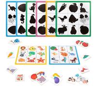 Jeesblsy Giocattolo Educativo Abbinamento di Ombre, Puzzle Montessori con Carte Frutta e Animali per Ragazzi Ragazze 3+ Anni, Giochi Memoria Bambini
