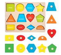 Jeesblsy Montessori Baby Toy Puzzle First Colorful Multiple Forme Puzzle Board per 6-12 Mesi 1 2 3 Anni Bambini Prescolare Apprendimento In Legno Peg Forma & Colore Sorter