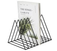 Jeesblsy Portariviste Metallo, Porta Giornali, Scrivania Scaffale per Libri Triangolo File Organizer Supporto Rack Decor per Scaffali, Ufficio, Scuola, Biblioteca, Casa, Scuola (Nero)