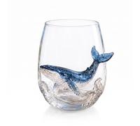 Jeesrt Artisanal Blue Ringed Octopus Glassware, 3D Octopuses Stemless Wine Glasses, Coastal Home Bar Accessories, Unique Ocean Lover Gift (3 (3D))