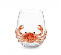 Jeesrt Artisanal Blue Ringed Octopus Glassware, 3D Octopuses Stemless Wine Glasses, Coastal Home Bar Accessories, Unique Ocean Lover Gift (2 (3D))
